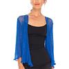 SHU-SHI - cardigan/coprispalle trasparente - effetto a maglia - donna - Taglia unica - Blu cobalto