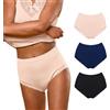 FOCENZA Slip Donna Vita Alta con Pizzo, Microfibra | 3 Pezzi | Vari Colori