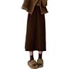 seiveini Gonna in Maglia Donna Elegant Gonna a Tubino con Spacco Gonna Lunga per Autunno e Inverno Spessa Gonne da Donna a Vita Alta Gonna Elastica Linea Tinta Unita Vintage C Marrone XS