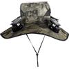 Generic Cappello con ventole a energia solare - 4 teste ventilatore a tesa larga ad energia solare - Cappelli da sole da donna, per esterni, estate, campeggio, giardino, cortile, escursionismo, lavoro, viaggi
