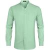 HISDERN Camicie Uomo Manica Lunga Elegante Camicia Verde Salvia Uomo Matrimonio Camicia Collo Coreana Uomo Regular Fit Button Down XL