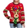 Genérico Maglione di Natale con Renna Illuminata Divertente e Brutto Natale FEA Felpa di Xmas Set di Natale Maglione lavorato a maglia Maglione di Natale per le Donne con Led