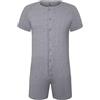 Landofgenie Uomo Onesie Leotard Top Body Shirt One Piece Pigiama Cotone Verde Fibbia Tuta Corte Bodysuit Grigio L