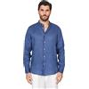 Ciabalù Camicia 100% Puro Lino Uomo Coreana Elegante Slim Fit Casual Manica Lunga