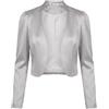 Bolerose Bolero Donna Raso Manica a Sbuffo Foderato, Argento, 3XL