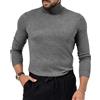 Oanviso Maglia Uomo Manica Lunga Collo Alto Sottile Sportiva Maglietta Slim Fit Elasticizzata Basic Maglione Dolcevita Semplice Lupetto Caldo Leggero Pullover Sottogiacca Felpato Grigio Scuro L