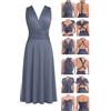 Juvell Abito da Damigella - Abito Infinity Midi - Top a Fascia Incluso - Vestito Donna Elegante - Boda-Bridesmaid-Baile-Cocktail Festivo - 1100 (34-38, Blu-Grigio)