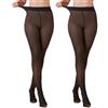 ZCJ Collant da donna con imbottitura termica a compressione con funzione di supporto, calze in pile autoreggenti, collant neri e collant sottili da donna, per autunno e inverno, Nero trasparente
