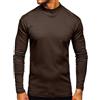 Oanviso Maglia Uomo Manica Lunga Invernale Termica a Collo Alto Elasticizzato Maglietta sotto Maglione Basic Caldo Maglioncino Sottogiacca Lupetto a Marrone L