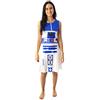 Star Wars R2D2 Costume Dress Donna Cosplay Droid Abbigliamento bianco da donna L