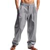 Generisch Pantaloni da uomo baggy a righe, pantaloni casual dritti, elegante pantalone da uomo, pantalone da business sottile a rapida asciugatura con abbottonatura, pantaloni da smoking da uomo, pantaloni da