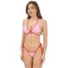 Me-Fui FUI Bikini Rosa e Rosso da Donna con Fantasia a Quadri M