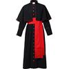 BLESSUME Sacerdote Tonaca Prete Soutane Romano Clero Robe con fascia Cincture vita(XL, Soutane nera con cintura rossa)