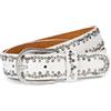 styleBREAKER Cintura unisex in pelle con borchie colorate,80cm / Bianco