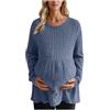 GMQWRK Maglioni per gravidanza da donna a maniche lunghe con collo tondo in maglia, pullover in gravidanza, camicie per donne incinte, maglione lungo, bluse per donne incinte, felpe, maglione a tunica