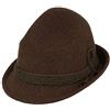 Hut Breiter Ampio cappello da uomo originale | Cappello in feltro | cappello da escursionismo - in 100% lana con Kempre e cordoncino di lana - in 3 marrone 58