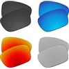 EZReplace Lenti di ricambio per occhiali da sole Oakley Jupiter Squared OO9135 (lenti polarizzate), Carbon Black + Ice Blue + Fire Red + Metal Silver, Taglia unica