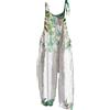 Onsoyours Salopette Estiva da Donna con Spalline Regolabili Pantaloni in Lino Casual Senza Maniche Larga con Fiori Stile retrò Elegante Pantaloni Complessivi A Modello-3 XL