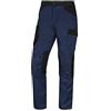 Deltaplus Delta plus Pantaloni da Lavoro MACH2 Elasticizzati in Vita Cuciture Triple Ginocchia Preformate 7 Tasche Peso 245 Grammi Deltaplus M2PA3, Blu-Blu c
