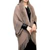 Generico Sciarpa Firmata Scialle Ampio Collo In Lana Con Frange Calde Con Cheongsam Con Cappotto Cardigan In Maglia Donna Zia Anziana (Khaki, One Size)