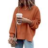 Saodimallsu Maglione oversize da donna con spacco laterale | Girocollo, maniche lunghe, maglia a costine, felpa casual per autunno e inverno