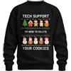 Printera Tech Support - Felpa con scritta Delete Your Cookies | Ugly Christmas, IT Admin, nerd, informaticista, programmatore, geek, pan di zenzero, Natale, cartamodello per maglieria