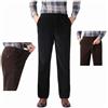 GAGFDA Pantaloni da uomo di mezza età e anziani con elastico in vita in velluto a coste elasticizzati pantaloni dritti in velluto a coste (nero, 3XL (70-80 kg))