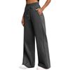 ticticlily Pantaloni Tuta Donna Larghi Invernali Autunnali Pantalone Sportive a Gamba Larga Dritta Vita Alta Elastica con Coulisse e Tasche Abbigliamento Sportivo Jogging A Grigio Scuro L