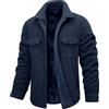 heekpek Giacca da Uomo Invernale Camicia Flanella Giacche Pile Invernali Giubbotti Elegante Termica Lumberjack Casual, Blu scuro, L