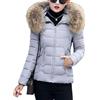 Onsoyours Piumino Invernale da Donna Leggero Caldo Giacca Trapuntato Antivento Giubbotto Corto Slim Fit Maniche Lungo Giacca Parka Piumini Cappotto con Cappuccio B Grigio XXL