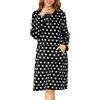 Wikoan Camicia da Notte Donna in Flanella Morbida con Bottoni | Camicia Invernale Pigiama da Notte Calda