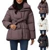 MJGkhiy Piumino Donna Invernale Corto Piumini Imbottita Moda Caldo Puffer Jacket con Cintura Comodo Giacca Antivento Casual Cappotto Con Zip Autunnale Elegante Giubbino Trapuntato Taglie Forti