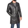 A1 FASHION GOODS Giacca da uomo 3/4 lunga in pelle nera stile blazer classico trench soprabito Jones