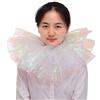 BLESSUME Gotico Donne Retro Maglia Collo gorgiera Increspatura Collare Cosplay Festa Collare (Bianca 1)