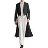 Generisch Giacca da uomo slim fit, a maniche lunghe, con risvolto e taglio dritto, elegante, tinta unita, abito da sera, vestibilità aderente, per uomo, vintage, Halloween, frack, cosplay, steampunk, Nero , XL