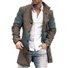 shownicer Cappotto da Uomo Elegante Giacche di Media Lunghezza Slim Fit Caldo Trench Coat Casual Bottoni Cappotto Stampa Giacca Autunno Inverno