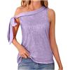 Generisch Top da Donna con Coperture Estive da Donna Top Cami da Donna per Senza Maniche in Slub Cotone con Reggiseno Integrato Ragazze Y2k Ideale per Feste Informali, Viola chiaro, M
