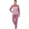 Viterbo Biancheria Pigiama Tuta Donna in Morbido E Caldo Coral Inverno Invernale LWW00001 Manica Lunga E Pantalone Lungo (Orchidea, L)