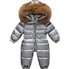 amropi Bambino Tute da Neve Inverno Body Pagliaccetto con Cappuccio Neonato Tutina Jumpsuit Grigio,6-12 Mesi