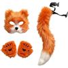 Zanisouta Costume di carnevale da donna con maschera a forma di lupo e gatto, costume per carnevale, cosplay, orecchie di gatto, coda di gatto, outfit divertente, maschera in pelliccia sintetica con