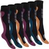 Footstar Calze termiche da donna, calze al ginocchio invernali (6 paia) Calde calze in spugna, 35-38