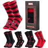 Marvel Calzini Uomo EU 40-45, Pacco da 5 Calze Uomo Supereroi, Morbido e Traspirante Calze Uomo, Idea Regalo Accogliente (40-45 EU, Rosso/Nero)
