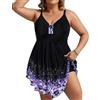 Hanna Nikole Costume da Bagno di Grandi Dimensioni da Donna Costume da Bagno Snellente, Costume da Bagno Intero con Volant