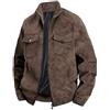 KHIRVWL Giubbotto di Pelle Uomo Moderno con Cerniera e Tasche a Maniche Lunghe Giacche da Motociclista Giacca in Pelle Uomo Vintage Autunnale Invernale Bomber Giubbotto Antivento Cappotto Viaggio Aviatore
