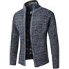 Evoga Cardigan Maglione Uomo Invernale Caldo Foderato in Pile con Cerniera Intera