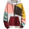 XIAOYAO Felpa da Uomo con Cappuccio Techwear Hip Hop Unisex Streetwear Patchwork Jumper Sportiva Maglia