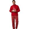 Viterbo Biancheria Pigiama Uomo Invernale Rosso Natalizio Natale Christmas in Morbido Pile - Set Pigiami da Notte Due Pezzi Pantaloni Lunghi Manica Lunga LMW00595 Idea Regalo di Natale (L)