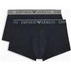 Emporio Armani Stretch Cotton Endurance 2-Pack-Trunk, Boxer Uomo, Multicolore (Marine-Marine), L