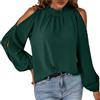 BKEPDY Top Maniche Lunghe Donna Sexy Camicetta da Donna Manica Lunga Top Donna Elegante Casual Tessuto in Chiffon Girocollo Manicotto Split Camicetta da Ufficio Tinta Unita