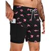 TARAINYA Costume Uomo Mare Zip 2‑in‑1 Estate Nero Rosa Squali L